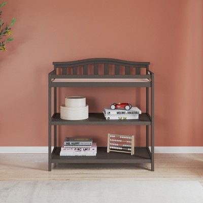 Child Craft Arch Top Infant Changing Table, Water-Resistant Pad and Safety Strap, Anti-Tip Kit Included to Prevent Tipping, Baby Safe Finish