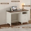 Farmhouse Writing Desk with Charging Station and Storage Drawers for Home Office 47in-3irtyhousy - 3 of 4