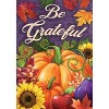 Be Grateful Fall House Flag Pumpkins Autumn Floral 28" x 40" Briarwood Lane - 3 of 4