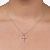 GILDED 1/10 ct. T.W. Lab Grown Diamond (SI1-SI2 Clarity, F-G Color) and Sterling Silver Cross Pendant with an 18 Inch Spring Ring Clasp Cable Chain - 3 of 4