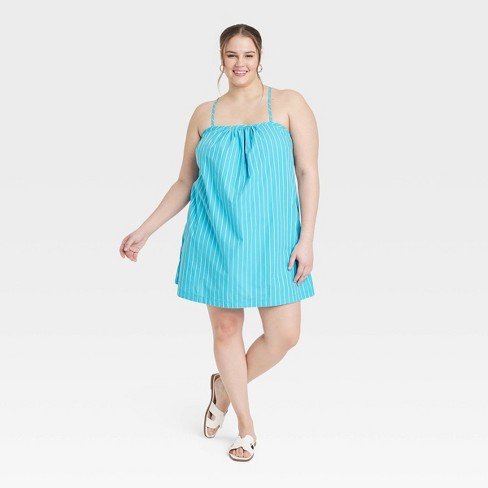 Target blue striped store dress