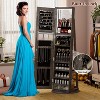 Fredees LED Mirror Jewelry Cabinet, Standing 360° Swivel Organizer with Lights, Farmhouse Full-Length Mirror & Jewelry Storage - 4 of 4