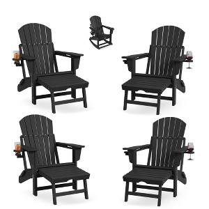 Folding Adirondack Rocking Chair With Footrest - 1 of 4