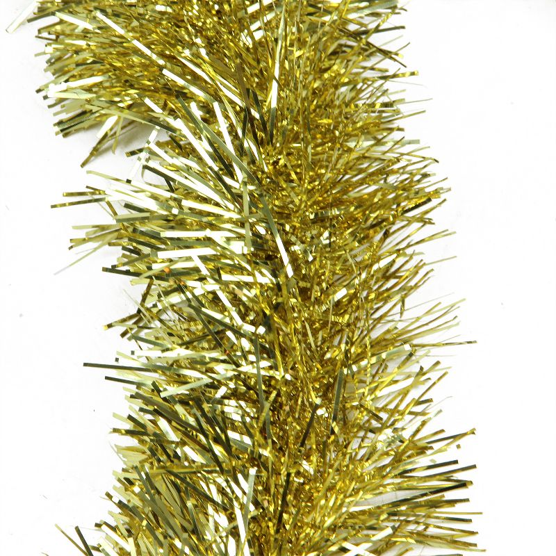 Northlight 50' x 4" Unlit Shiny Gold Foil 3-Ply Tinsel Christmas Garland, 3 of 6