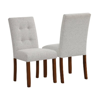 HomePop Set of 2 Tufted Back Dining Chairs Plywood Frame, Capacity