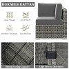 LayinSun 8 Piece Patio Furniture Set with 44" Propane Gas Fire Pit Table, Outdoor Sectional Conversation Set Wicker Rattan Sofa Set - 4 of 4