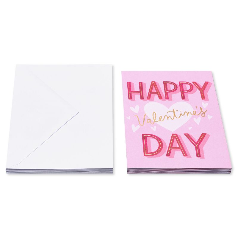 10ct Blank Note Cards &#39;Happy Valentines Day&#39; Gold, 5 of 9