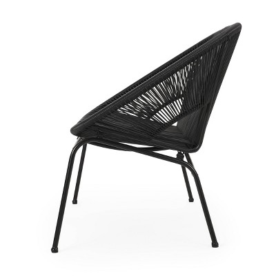 Black Wicker and Metal Loveseat for Modern Interiors