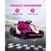 Red 24V Electric Drift Go Kart For Kids Ages 6-12 With Dual 200W Motors 8.1 MPH Adjustable Seat Led Lights Music Usb FM Radio Steel Frame Red - 3 of 4