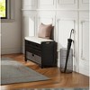 Fortune Candy 32'' Solid Wood Entryway Bench with Storage Cabinet, Removable Basket and Linen Cushion, Indoor Shoe Organizer - 4 of 4