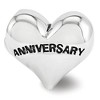 Black Bow Jewelry Sterling Silver with Crystals 5th Anniversary Heart Bead Charm - 2 of 4