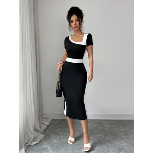 dress sequin knee midi Country Club Asymmetric Neckline Midi Dress Sequin White
