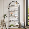 EcoSummer Bookshelf, Floorstanding Bookcase 5 Tiers Display Racks Tall Bookshelves Metal Frame Storage Rack Wood Book Shelf for Home Office, Grey - 2 of 4