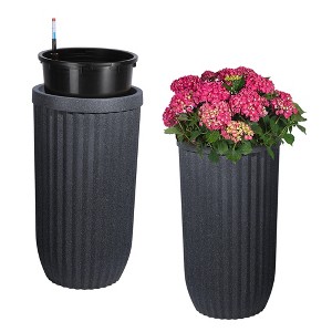 31" Tall Self Watering Planter, Large Flower Pot Outdoor with Water Level Monitor, Self Watering Pot for Patio, Porch, Living Room or Home Office - 1 of 4