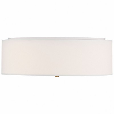 Antique Brushed Brass LED Drum Ceiling Light - Transitional Design