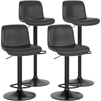 Jojoka Bar Stools Set of 2/4 Adjustable Faux Leather Upholstered Swivel Bar Stools for Bar,Kitchen Island