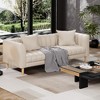 Faux Leather Sofa Couch, Modern 78" W Sofa with Deep Seats, 3 Seater Sofa Couch with 2 Throw Pillows and Wood Legs - 4 of 4