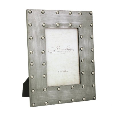 4" x 6" Metal Wrapped Frame with Rivet Detail Gray - Stonebriar Collection