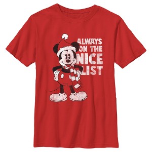 Boy's Mickey & Friends Christmas Always on the Nice List Mickey T-Shirt - 1 of 4