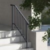 VEVOR Handrails for Outdoor Steps, 3-4 Step Stair Hand Rail Kit, Transitional Carbon Steel Railings with Installation Kit, Stair Rails, Black - 2 of 4