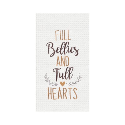 C&F Home Full Bellies And Full Hearts Embroidered Waffle Weave Cloth Thanksgiving Kitchen Towel