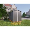 Motorcycle Outdoor Storage Shed With Window ,without tracks and fixtures ,Grey+White - 3 of 4