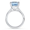 Pompeii3 Emerald Cut Aquamarine Solitaire Sandi Ring Platinum 12MM Lab Created - Size 5 - 2 of 3