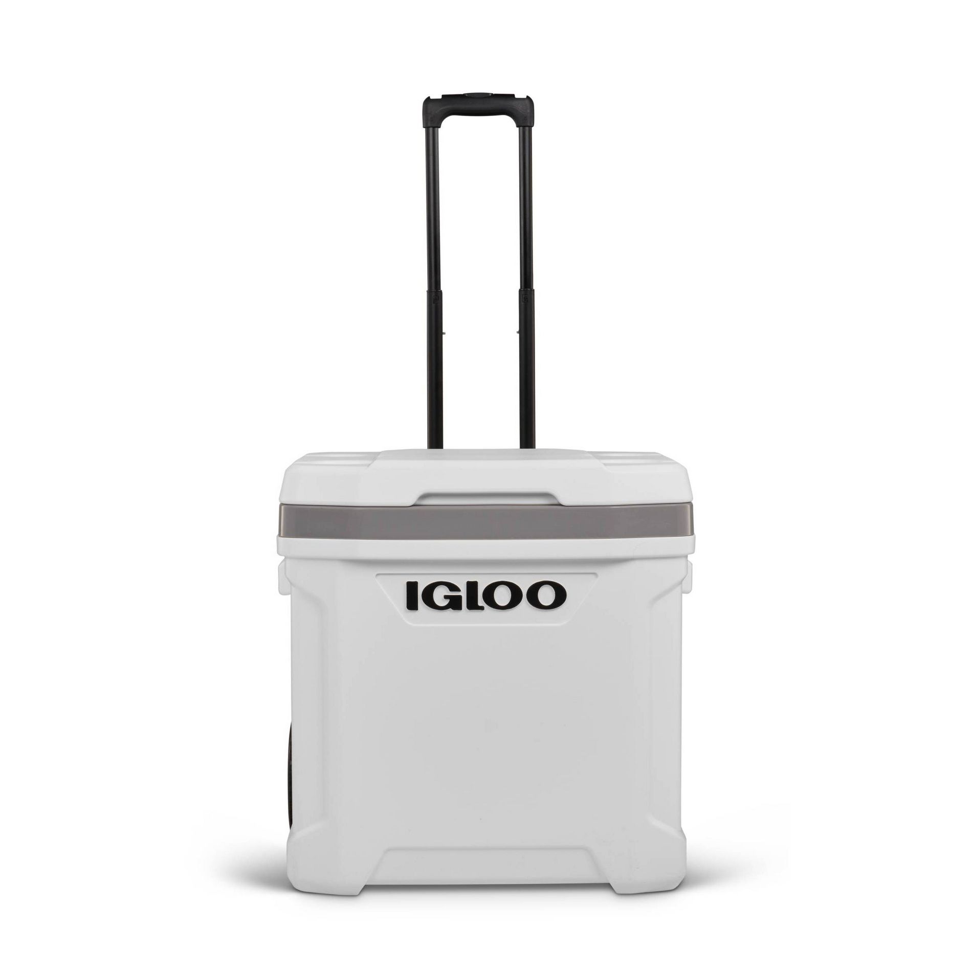 Igloo Marine Latitude 60qt Rolling Cooler - White: Retractable Handle, Cup Holder