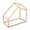 CAVINAS Twin Size Floor Bed Modern House Shaped Wooden Bed Frame with Sloping Roof for Bedroom - 4 of 4