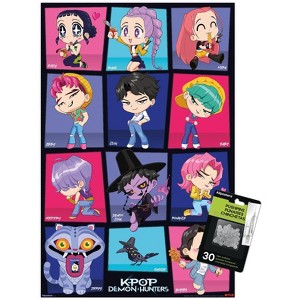 Trends International Netflix KPop Demon Hunters (2025) - Chibi Grid Unframed Wall Poster Prints - 1 of 4