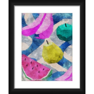 18" x 22" Matted to 2" Color Fruits Picture Frame Black - PTM Images