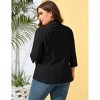 Women's Plus Size Blazer  Shawl Collar Elegant Notch Lapel Business Casual Tunic Office Suit Jacket with Pockets - 2 of 4