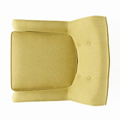 Wasabi Tufted Mid-Century Modern Wood Accent Chair