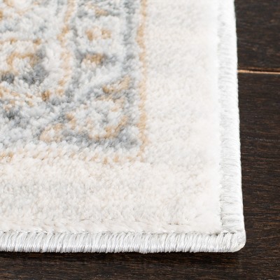 Isabella Cream and Beige Floral Bordered 8' x 10' Area Rug