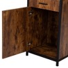 Sevobal Utility Storage Cabinets Vintage Cabinet with Shelves Drawer and Hair Dryer Holders, Cabinet for Bathroom Sylon, Brown, 17.25"*15.75"*70.75" - 4 of 4
