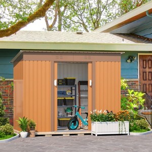 Isabel 4.2 x 9.1 Ft Metal Storage Box, Patio Tool Shed with Lockable Doors Vents, Outdoor Furniture - Maison Boucle - 1 of 4