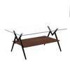 GlasFlength Living Room Modern Minimalist End Tables, Stylish and Fashion, Space Saving for Small Homes Spaces, Brown,38.6”*17.3”*22.83" - 3 of 4
