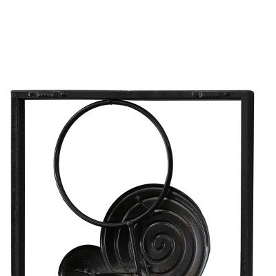 Mid-Century Modern 2-Piece Multicolor Metal Wall Sculpture Set