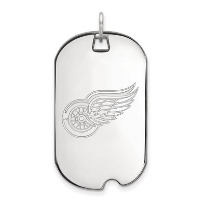 Black Bow Jewelry 14k White Gold Detroit Red Wings NHL Large Pendant