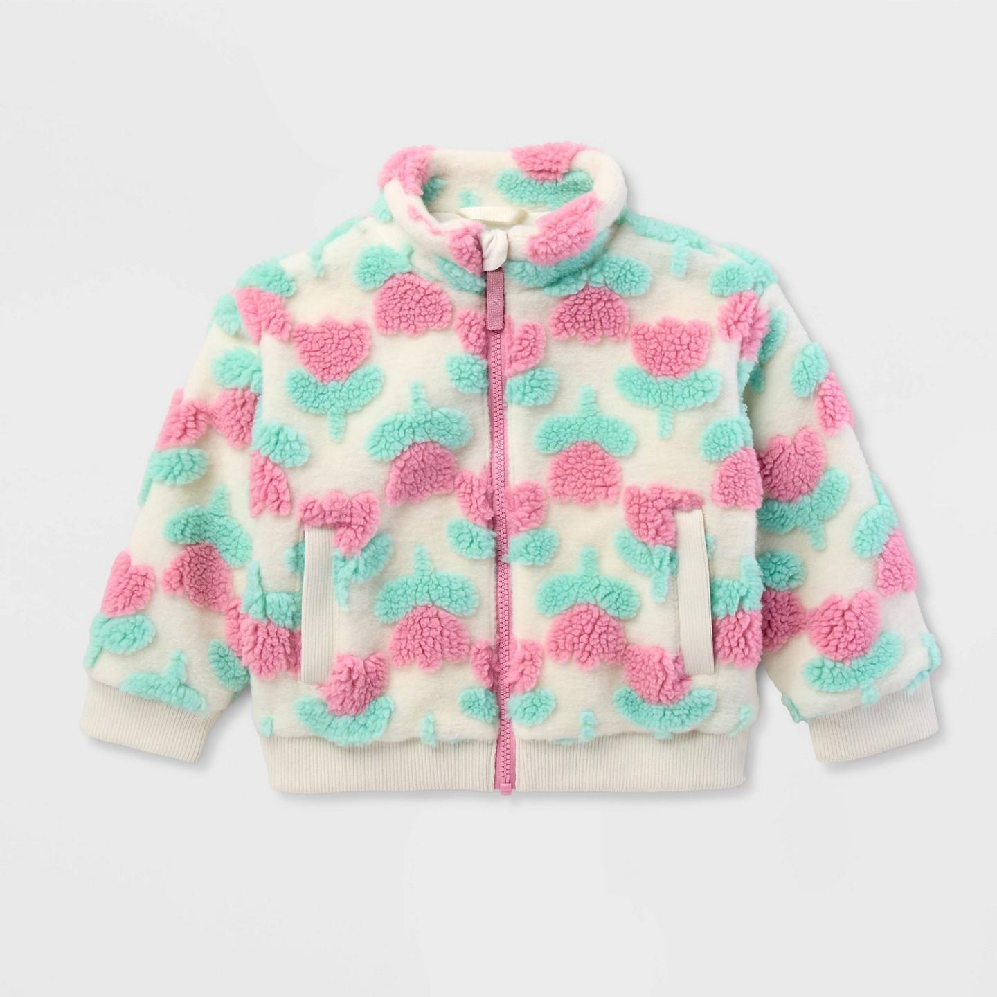 Куртка Cat & Jack Floral Jacquard Fleece Jacket для девочек-малышей, цвет: С принтом — фото 2