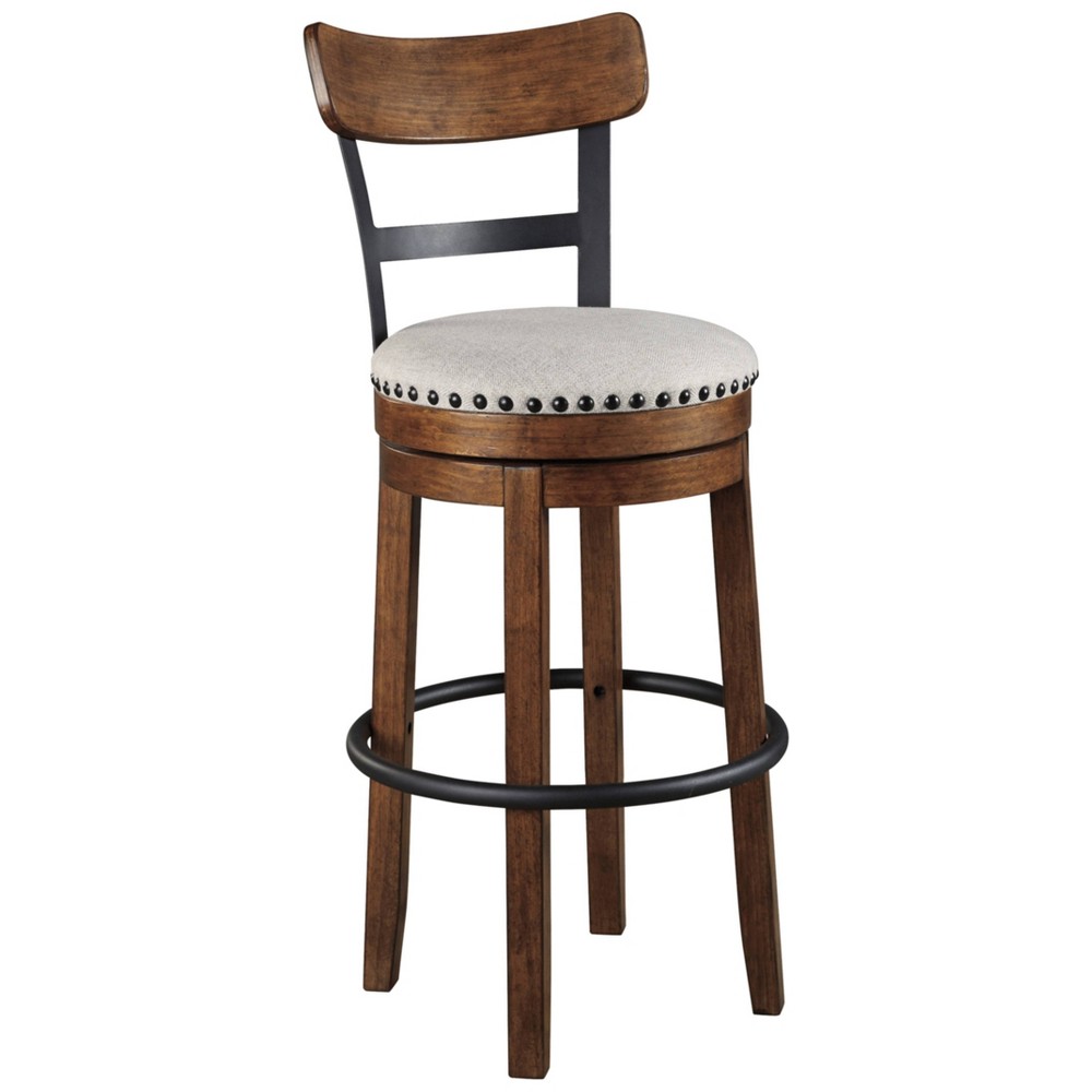Photos - Chair Ashley Tall Valebeck Upholstered Swivel Barstool Brown - Signature Design by Ashl 