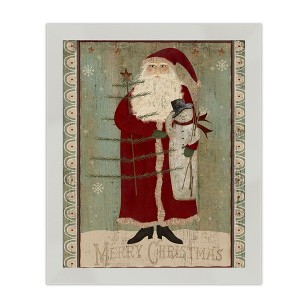 Courtside Market Santas Log Cabin 8x10 Framed Art Board - 1 of 2