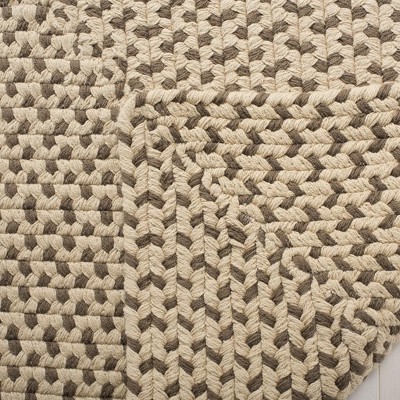 Beige and Brown Braided Cotton Reversible Area Rug 9' x 12'