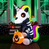 Joyfy 5 FT Halloween Inflatables Outdoor Decoration, Inflatable Sitting Skeleton Unicorn with LEDs for Halloween Party Outside Yard Garden Decorations - 4 of 4
