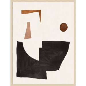 31"x41" Blockway II by Sozi Wood Framed Wall Art Print Brown - Amanti Art - 1 of 4