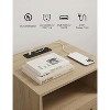 Rattan Nightstand with Charging Station, Boho End Table, Side Table with USB Ports & Power Outlets，1 Storage and Solid Wooden Legs for Bedroom - 3 of 4