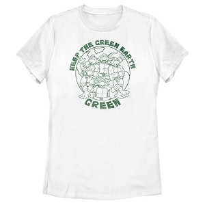 Women's Teenage Mutant Ninja Turtles Keep the Earth Green T-Shirt - 1 of 4