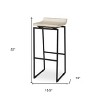 HomeRoots 31" Natural and Black Solid Wood and Metal Low Back Bar Height Bar Chair - 3 of 4