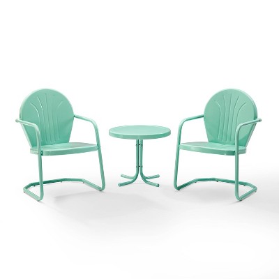 Griffith 3pc Outdoor Conversation Set - Aqua - Crosley