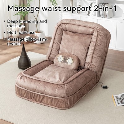 Vynxaria Adjustable Upholstered Human Dog Bed & Bean Bag Sofa with Massage Pillow